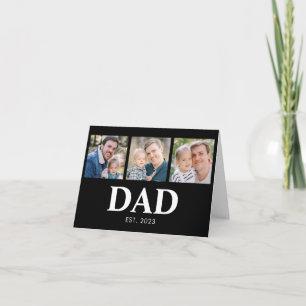 Dad Established Year 3 Photo Fathers Day Card