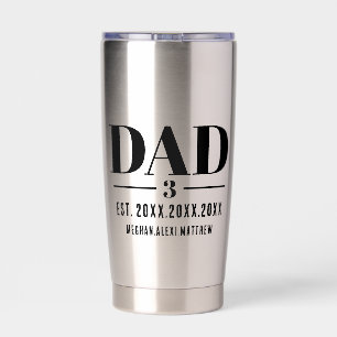 Dad Established Year Names Number Modern Script  Insulated Tumbler