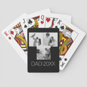 Dad Established Year Photo Gifts Modern Father Playing Cards