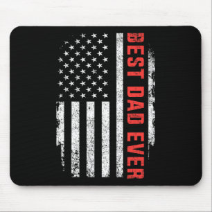 Dad Ever American Flag Fathers Day Birthday Christ Mouse Pad
