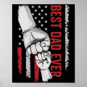 Dad ever american flag fist bump patriotic poster