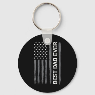 Dad Ever American Flag Funny Fathers Day For Mens Key Ring