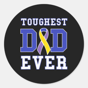 Dad Ever - Bladder Cancer Awareness Ribbon  Classic Round Sticker