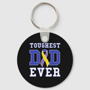 Dad Ever - Bladder Cancer Awareness Ribbon Key Ring