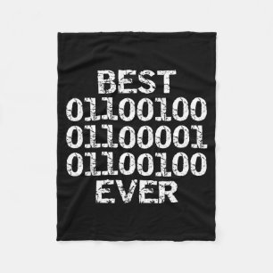 Dad Ever In Binary Code Software Engineer Father G Fleece Blanket
