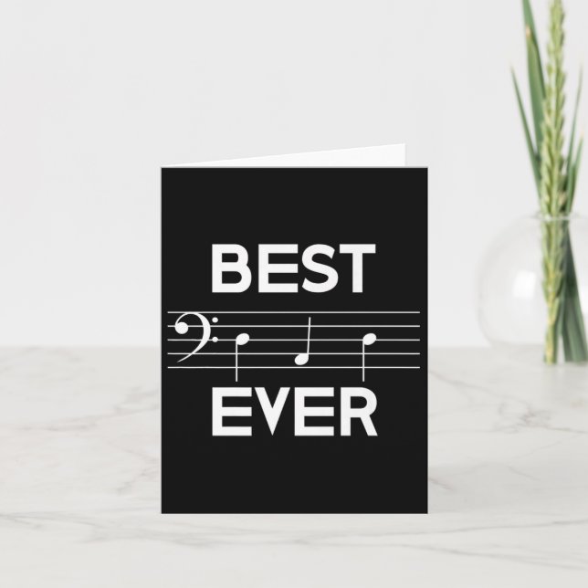 Dad Ever Music B Clef Note Fathers Day Gift  Card (Front)