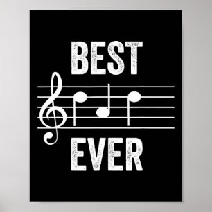 Dad Ever Music Notes Funny Fathers Day Gift Poster