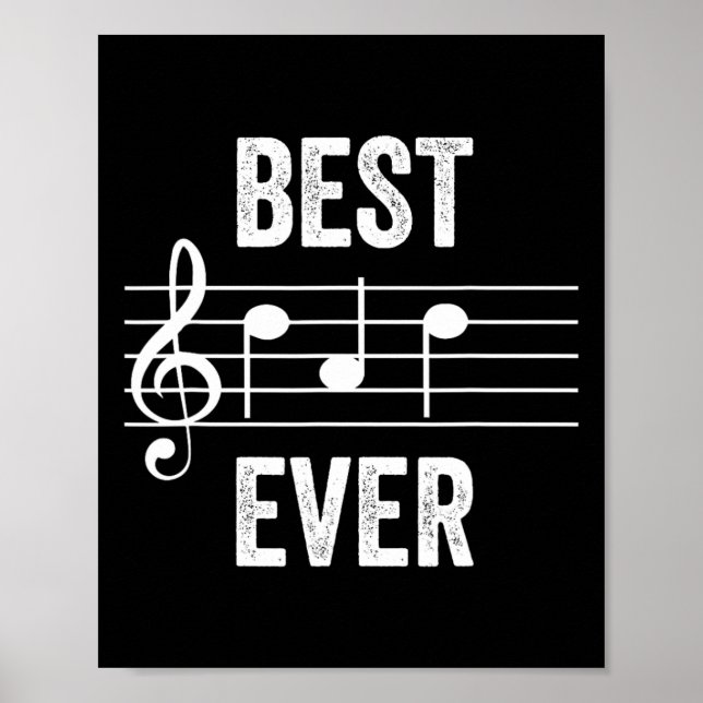 Dad Ever Music Notes Funny Fathers Day Gift  Poster (Front)