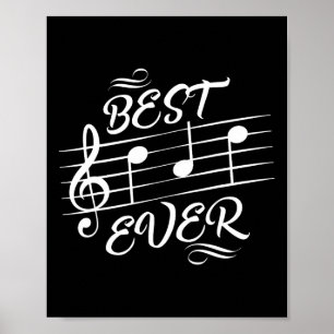 Dad Ever Music Notes Musician Fathers Day  Poster