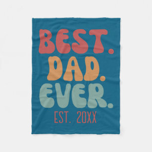 Dad Ever Retro Vintage Font Fathers Day Fleece Blanket