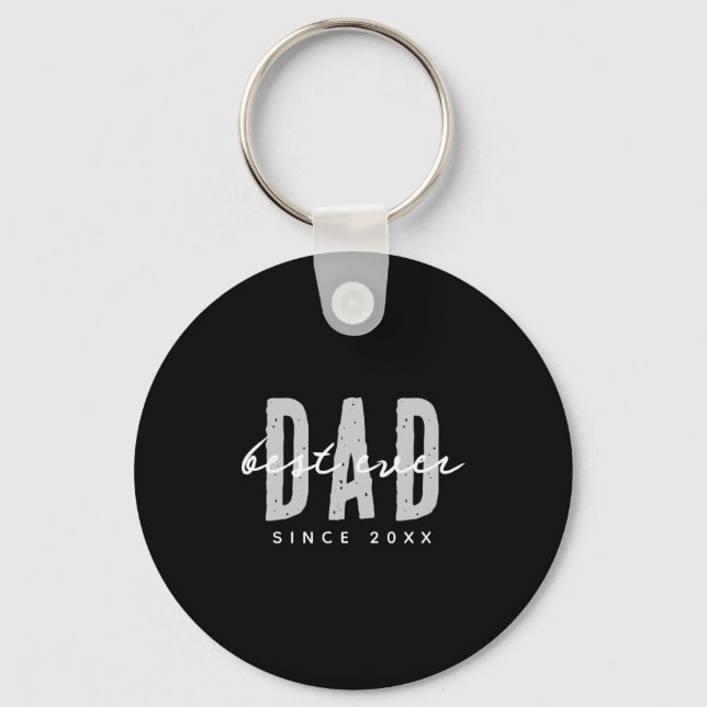 Dad Ever Since 20xx Modern Simple Preppy  Key Ring (Front)