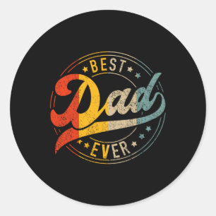 Dad Ever Vintage Colors Retro Fathers Day Birthday Classic Round Sticker