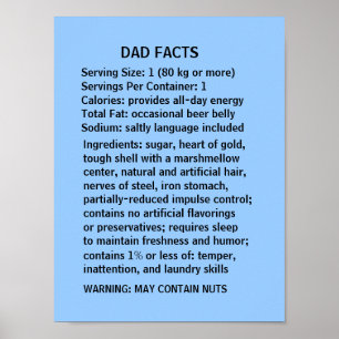 DAD FACTS - a humourous Father's Day Poster