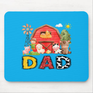 Dad Farm Cow Birthday Boy Matching Family Matching Mouse Pad