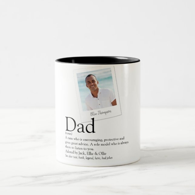 Dad Father Daddy Definition Photo Two-Tone Coffee Mug (Center)
