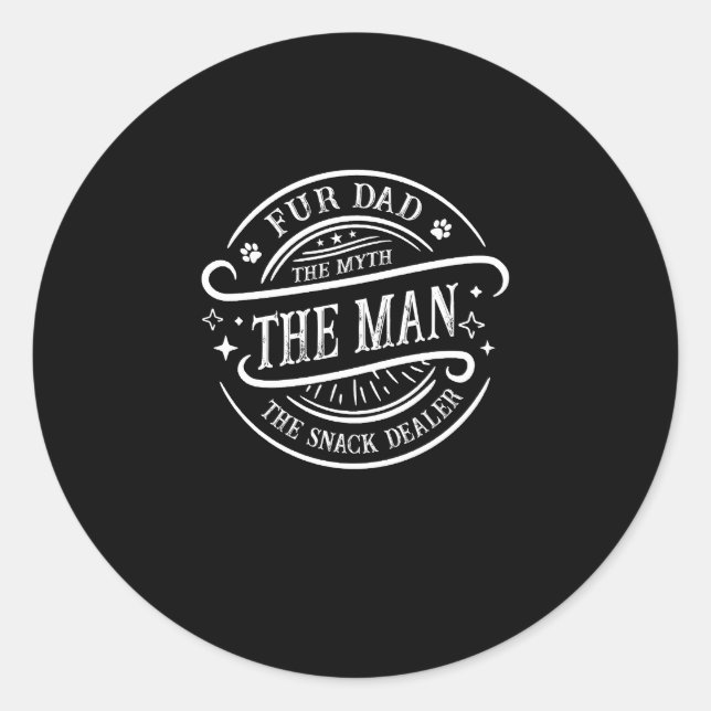 Dad Father Dog Owner Dog Treats Snack Provider Classic Round Sticker (Front)