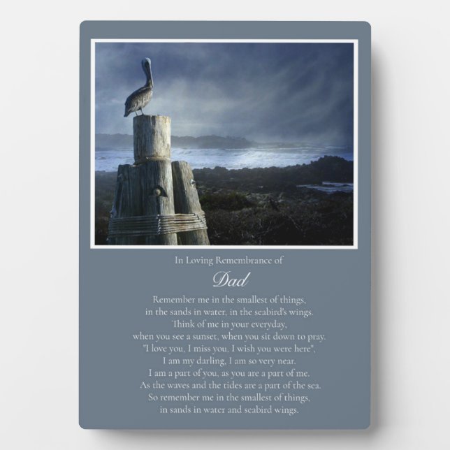 Dad Father Memorial Nautical Remembrance Poem Plaque (Front)