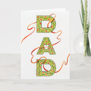 DAD Father's Day Calligraphy Thankful for You Card