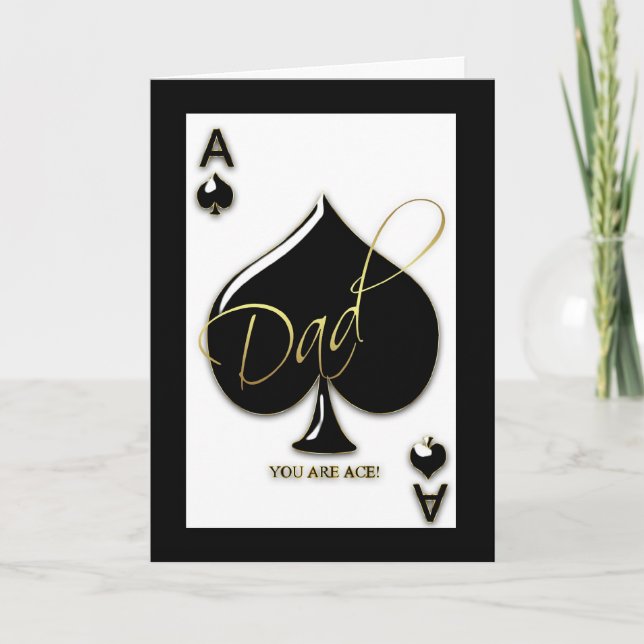 Dad Father's Day Card With Ace Of Spades (Front)