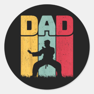 Dad - Fathers Day Martial Arts Taekwondo Karate Classic Round Sticker