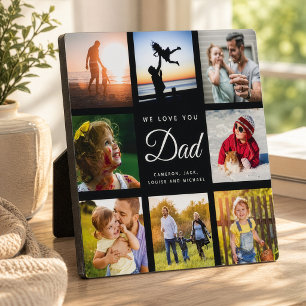 Dad Fathers Day Modern Instagram Family Photo Plaque