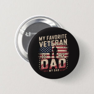 Dad Father's Day My Favourite Veteran 6 Cm Round Badge