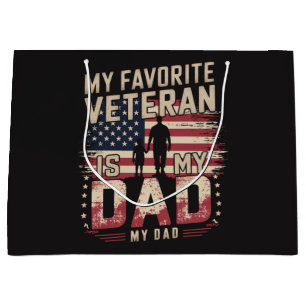 Dad Father's Day My Favourite Veteran Large Gift Bag