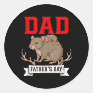 Dad Fathers Day Rats Costume Wild Animal Lover Classic Round Sticker
