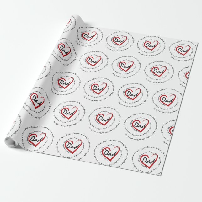 Dad - Fathers Day Wrapping Paper (Unrolled)