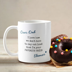 Dad Favorite Child Typewriter Typography Coffee Mug