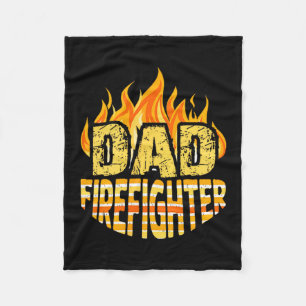 Dad Firefighter Fireman Gift Proud Firefighter Quo Fleece Blanket