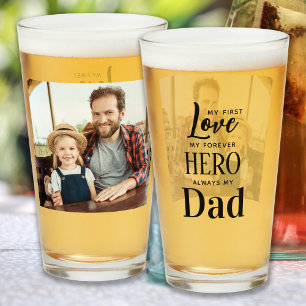 Dad First Love Forever Hero Personalised Photo  Glass