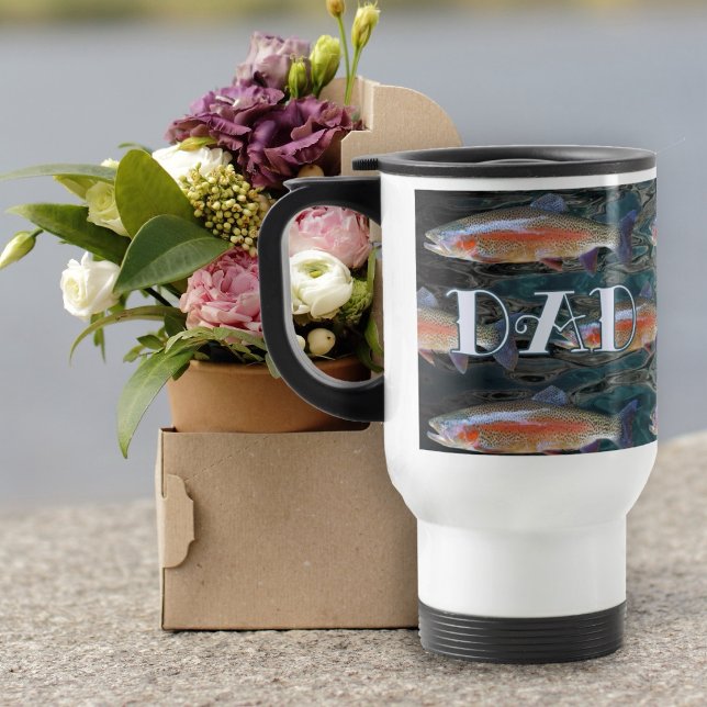 Dad Fisherman Rainbow Trout Travel Mug (Creator Uploaded)