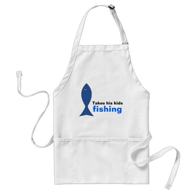 Dad Fishes with Kids Standard Apron (Front)