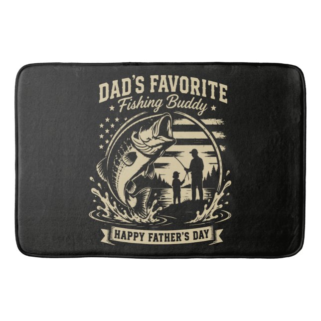 Dad Fishing Buddy Bath Mat (Front)