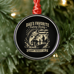 Dad Fishing Buddy Metal Tree Decoration
