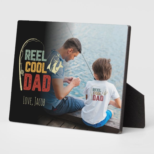 Dad Fishing Custom Photo Gift Plaque (Side)