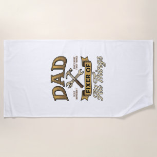 Dad Fixer of All Things Vintage Engraving Shirt_1 Beach Towel