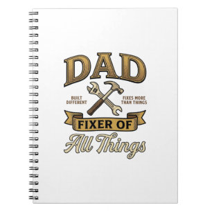 Dad Fixer of All Things Vintage Engraving Shirt_1 Notebook