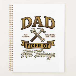 Dad Fixer of All Things Vintage Engraving Shirt_1 Planner