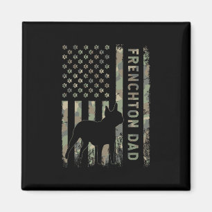 Dad French Bulldog Boston Terrier Camo Usa Flag Magnet