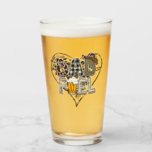 Dad Fuel Beer Gift for Dad Funny Beer Humour Glass