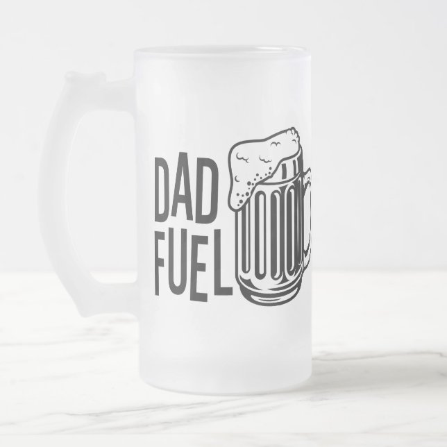 Dad Fuel Black Father's Day Beer Mug (Left)