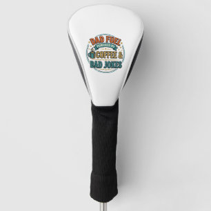 Dad Fuel Coffee and Bad Jokes Vintage Shirt Design Golf Head Cover