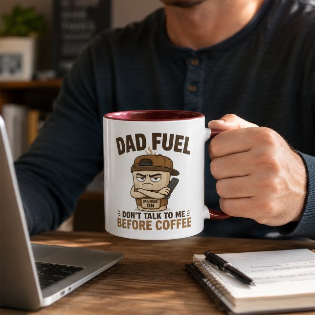 Dad Fuel Dont Talk Before Coffee Burgundy Mug (Creator Uploaded)
