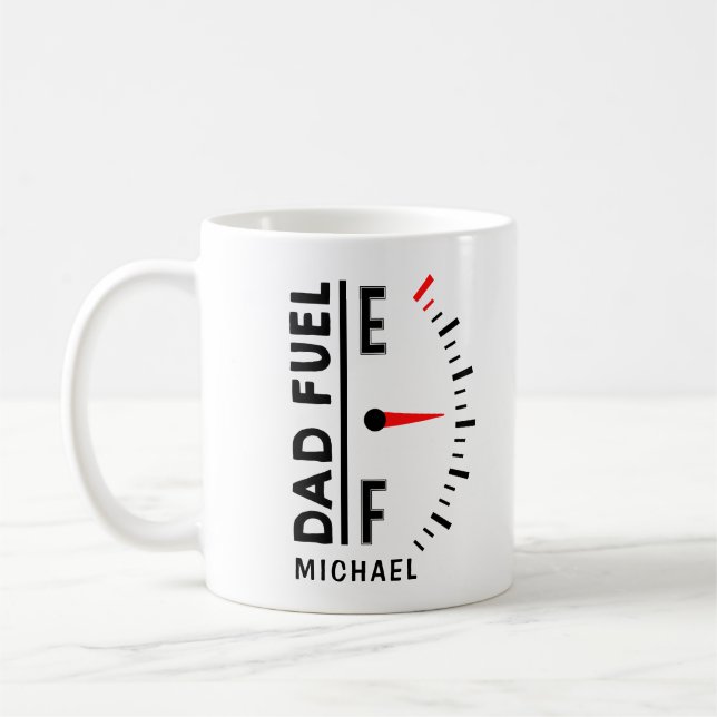Dad Fuel Funny Father's Day Birthday Personalised Coffee Mug (Left)