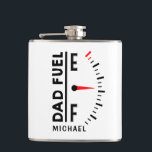 Dad Fuel Funny Father's Day Birthday Personalised Hip Flask<br><div class="desc">Dad Fuel Funny Father's Day Birthday Personalised Name Flask features "Dad Fuel" in modern black script with a fuel indicator. Personalised with your name by editing the text in the text box provided. Perfect gift for Father's Day,  Christmas,  birthday and much more. Created by ©Evco Studio www.zazzle.com/store/evcostudio</div>