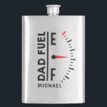 Dad Fuel Funny Father's Day Birthday Personalised Hip Flask<br><div class="desc">Dad Fuel Funny Father's Day Birthday Personalised Name Stainless Steel Flask features "Dad Fuel" in modern black script with a fuel indicator. Personalised with your name by editing the text in the text box provided. Perfect gift for Father's Day,  Christmas,  birthday and much more. Created by ©Evco Studio www.zazzle.com/store/evcostudio</div>