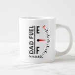 Dad Fuel Funny Father's Day Birthday Personalised Large Coffee Mug<br><div class="desc">Dad Fuel Funny Father's Day Birthday Personalised Name Coffee Mug features "Dad Fuel" in modern black script with a fuel indicator. Personalised with your name by editing the text in the text box provided. Perfect gift for Father's Day,  Christmas,  birthday and much more. Created by ©Evco Studio www.zazzle.com/store/evcostudio</div>