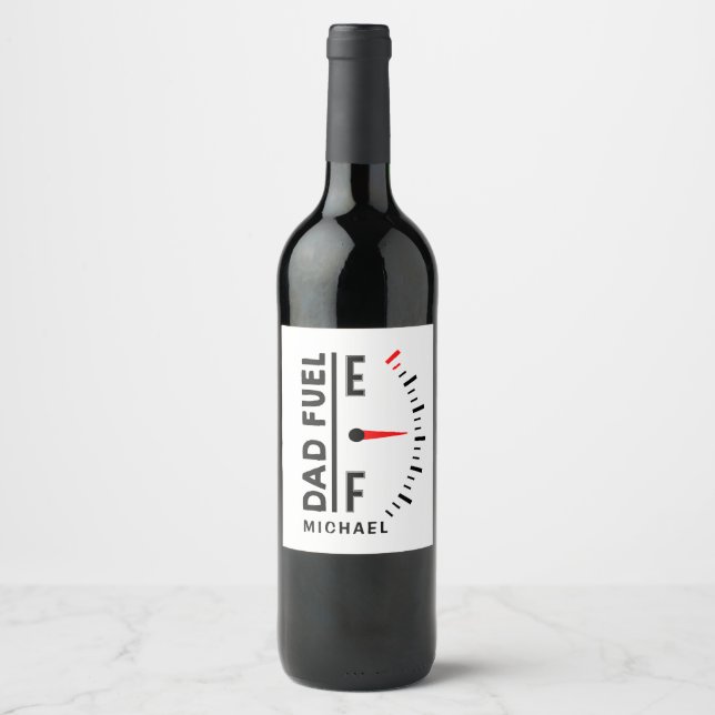 Dad Fuel Funny Father's Day Birthday Personalised Wine Label (Front)